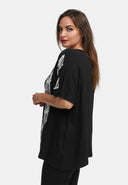 Túnica em linha A de viscose leve com stretch 'Sovana'