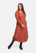 Jurk in A-lijn met plooien 'Ferina'