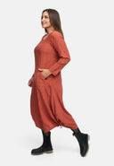 Jurk in A-lijn met plooien 'Ferina'