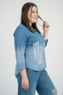 Blús 'Sky' – Denim Préimhe, Paiste & Síneadh