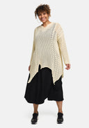 Koszulka dzianinowa 'Cotture' długa – krój w kształcie litery A w przewiewnej strukturze ażur