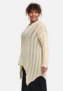 Koszulka dzianinowa 'Cotture' długa – krój w kształcie litery A w przewiewnej strukturze ażur