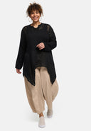 Koszulka dzianinowa 'Cotture' długa – krój w kształcie litery A w przewiewnej strukturze ażur